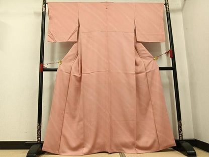 平和屋着物●上質な小紋　斜縞　暈し染め　正絹　逸品　AABK0256ph