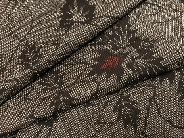 平和屋着物●本場大島紬　7マルキ　葉尽くし　正絹　逸品　未使用　AABK0257ph