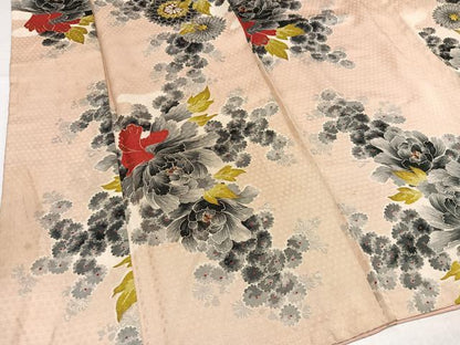 平和屋着物●上質な小紋　草花文　正絹　逸品　AABK0260ph