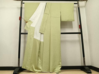 平和屋着物●上質な色無地　花地紋　木蘭色　正絹　逸品　AABK0267ph
