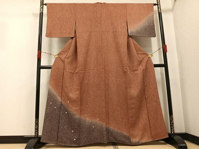 平和屋着物●訪問着　刺繍　箔散らし　暈し染め　金銀糸　正絹　逸品　未使用　AABK0268ph