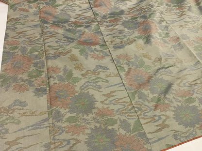 平和屋着物●本場大島紬　7マルキ　草花文　正絹　逸品　AABK0272ph