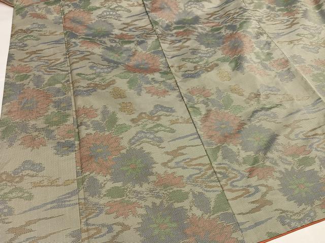 平和屋着物●本場大島紬　7マルキ　草花文　正絹　逸品　AABK0272ph
