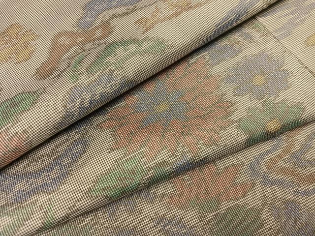 平和屋着物●本場大島紬　7マルキ　草花文　正絹　逸品　AABK0272ph