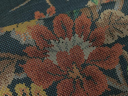 平和屋着物●本場大島紬　7マルキ　草花文　正絹　逸品　未使用　AABK0275ph