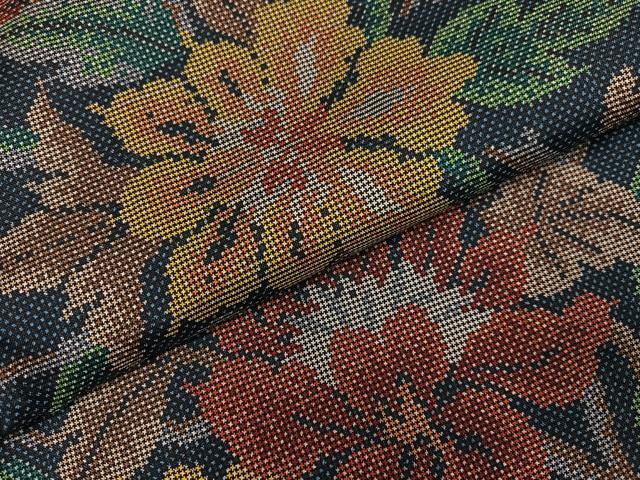 平和屋着物●本場大島紬　7マルキ　草花文　正絹　逸品　未使用　AABK0275ph