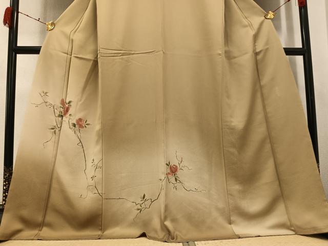 平和屋着物●訪問着　総刺繍　蘇州刺繍　枝花文　暈し染め　正絹　逸品　AABK0278ph