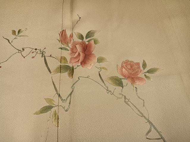 平和屋着物●訪問着　総刺繍　蘇州刺繍　枝花文　暈し染め　正絹　逸品　AABK0278ph