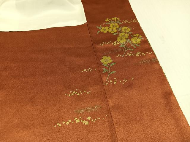 平和屋着物●訪問着　地紙花文　暈し染め　金彩　正絹　逸品　AABK0280ph