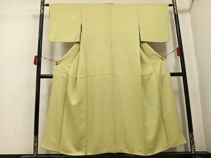 平和屋着物●本草木染作家　瑞鳳　色無地　紋意匠　蒸栗色　正絹　逸品　AABK0284ph