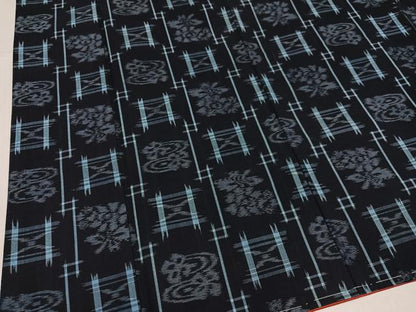 平和屋着物●久留米絣　草花文　綿　逸品　AABK0285ph