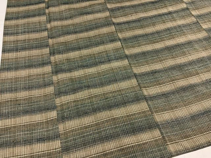 平和屋着物●日本工芸会正会員　伝統工芸士　鈴木苧紡庵　苧紡庵紬　横段文　銀座越後屋扱い　証紙・たとう紙付き　正絹　逸品　AABK0302ph