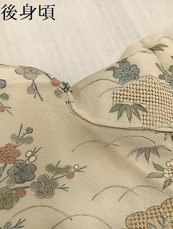 平和屋着物●訪問着 中国三大刺繍 汕頭刺繍 スワトウ刺繍 総刺繍 風景草花文 金糸 丹後ちりめん 反端付き 正絹 逸品 未使用 AABK0306ph