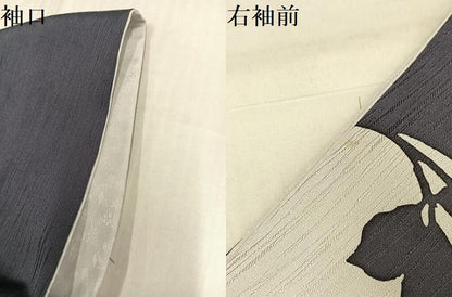 平和屋着物●華道家　假屋崎省吾プロデュース　きものの世界　訪問着　枝花シルエット　金銀彩　ロング丈　正絹　逸品　AABK0307ph