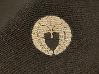 平和屋本店●アンティーク　大正ロマン　振袖　刺繍　鳳凰草花文　暈し染め　黒地　金彩　正絹　逸品　AABK0309ph
