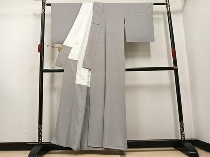 平和屋着物●上質な色無地　利休白茶色　近鉄百貨店扱い　正絹　逸品　AABK0311ph