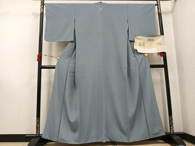 平和屋着物●上質な色無地　嶺雲　豆がら茶色　丹後ちりめん　反端付き　正絹　逸品　未使用　AABK0312ph