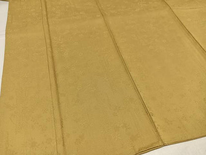 平和屋着物●上質な色無地　御所車花地紋　枯色　さが美扱い　正絹　逸品　AABK0314ph