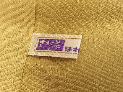 平和屋着物●上質な色無地　御所車花地紋　枯色　さが美扱い　正絹　逸品　AABK0314ph