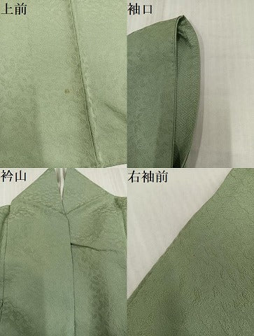 平和屋着物●上質な色無地　作家物　南天染　舞葉地紋　柳茶色　正絹　逸品　AABK0317ph
