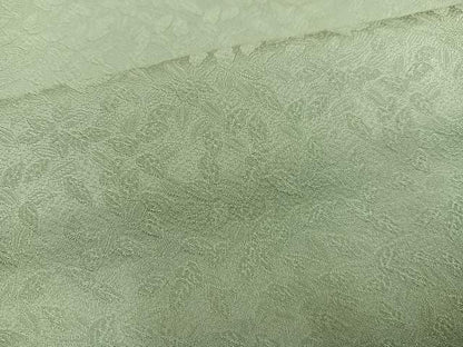平和屋着物●上質な色無地　作家物　南天染　舞葉地紋　柳茶色　正絹　逸品　AABK0317ph