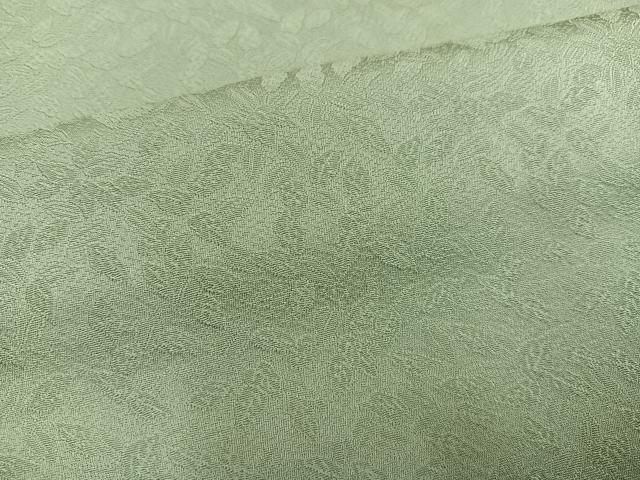 平和屋着物●上質な色無地　作家物　南天染　舞葉地紋　柳茶色　正絹　逸品　AABK0317ph