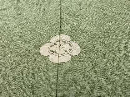 平和屋着物●上質な色無地　作家物　南天染　舞葉地紋　柳茶色　正絹　逸品　AABK0317ph