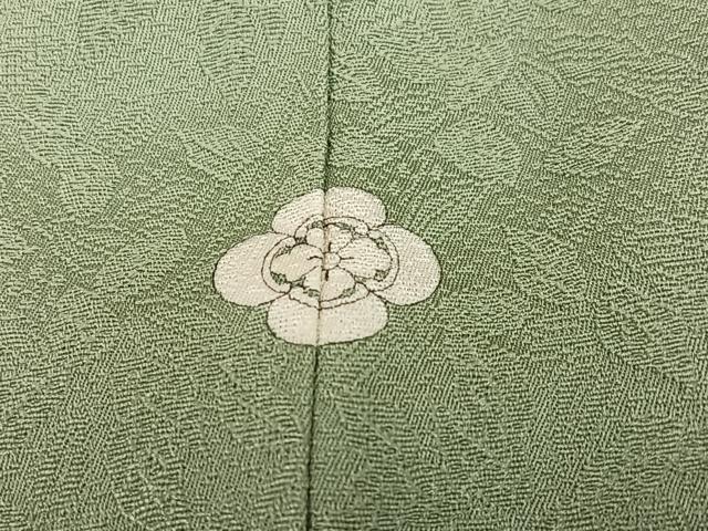平和屋着物●上質な色無地　作家物　南天染　舞葉地紋　柳茶色　正絹　逸品　AABK0317ph