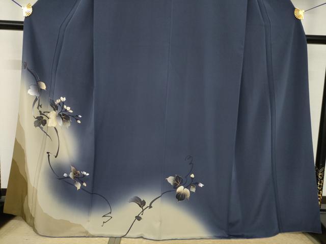 平和屋着物●訪問着　枝花文　暈し染め　金彩　正絹　逸品　AABK0324ck
