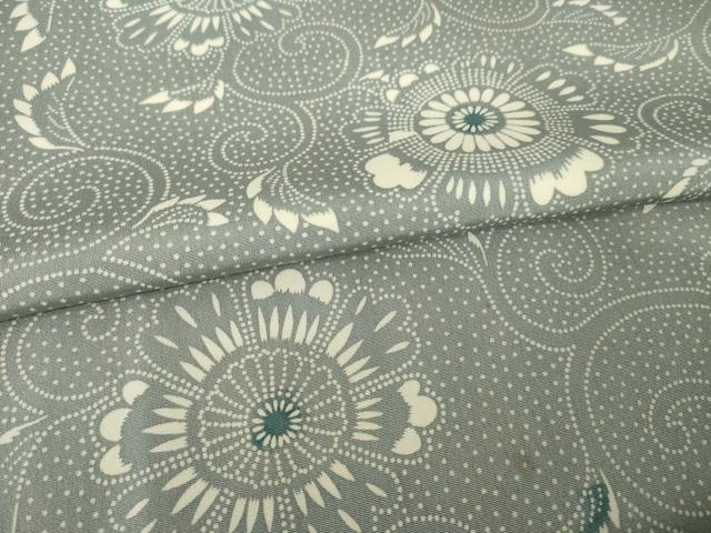 平和屋着物●上質な小紋　花唐草文　和染め　反端付き　正絹　逸品　AABK0329ck