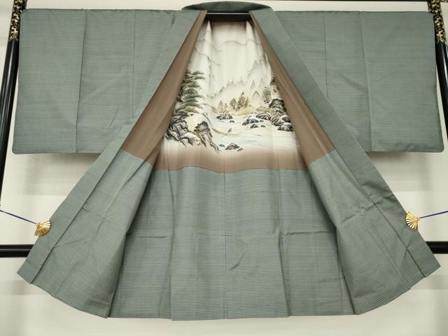 平和屋着物●男性　本場大島紬　アンサンブル　亀甲絣　正絹　逸品　AABK0332ck