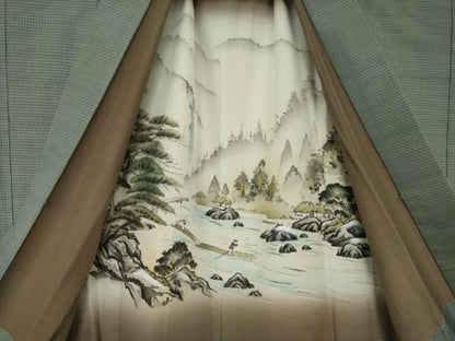 平和屋着物●男性　本場大島紬　アンサンブル　亀甲絣　正絹　逸品　AABK0332ck