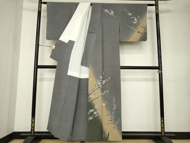 平和屋着物●訪問着　枝梅　暈し染め　正絹　逸品　AABK0340ck