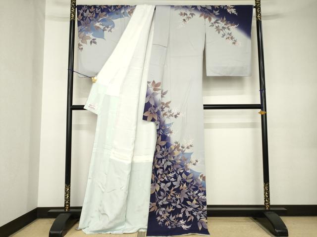 平和屋着物●皇室デザイナー 中村乃武夫 訪問着 長襦袢(無双仕立て)セット 枝花文 金彩 やまと誂製 ロング丈 正絹 逸品 AABK0341ck