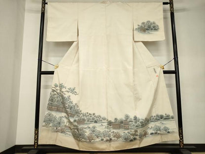 平和屋着物●本場大島紬　染大島　訪問着　作家物　長岡天満宮　正絹　逸品　未使用　AABK0356ck