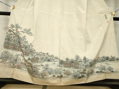 平和屋着物●本場大島紬　染大島　訪問着　作家物　長岡天満宮　正絹　逸品　未使用　AABK0356ck