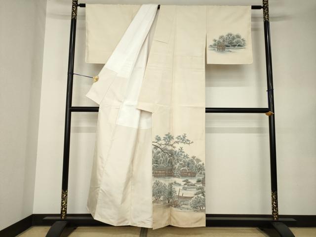 平和屋着物●本場大島紬　染大島　訪問着　作家物　長岡天満宮　正絹　逸品　未使用　AABK0356ck
