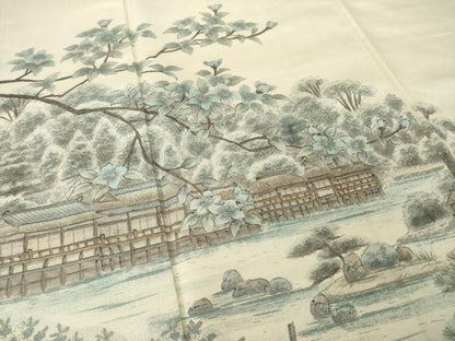 平和屋着物●本場大島紬　染大島　訪問着　作家物　長岡天満宮　正絹　逸品　未使用　AABK0356ck