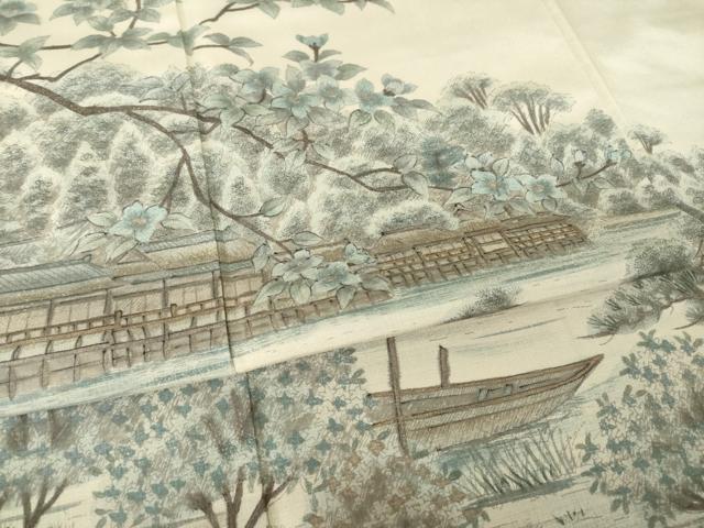 平和屋着物●本場大島紬　染大島　訪問着　作家物　長岡天満宮　正絹　逸品　未使用　AABK0356ck