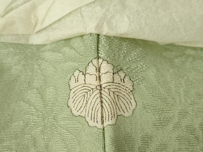 平和屋着物●上質な色無地　花尽くし地紋　岩井茶色　正絹　逸品　AABK0357ck