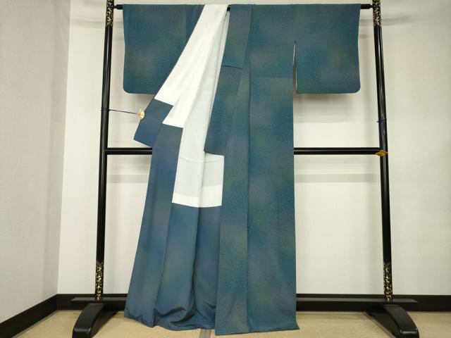 平和屋着物●上質な小紋　作家物　霞文　暈し染め　正絹　逸品　AABK0360ck