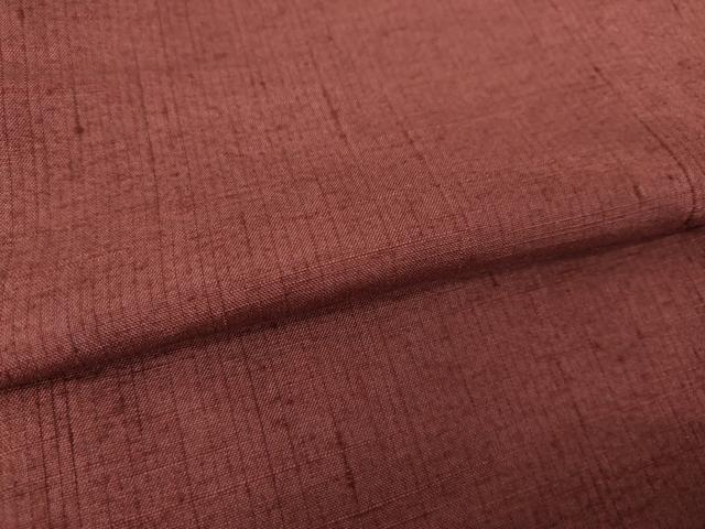 平和屋着物●上質な紬　色無地　葡萄茶色　正絹　逸品　AABK0361ck