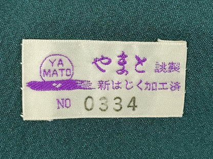 平和屋着物●上質な色無地　作家物　本草木染　紋意匠　高麗納戸色　やまと誂製　正絹　逸品　AABK0362ck