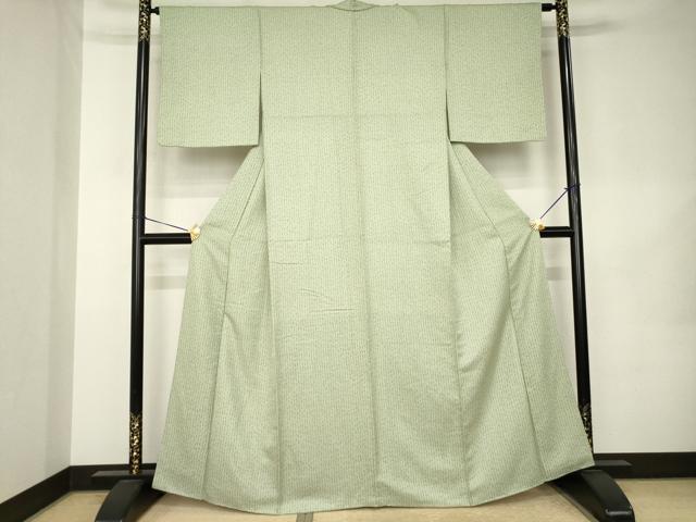 平和屋着物●上質な小紋　よろけ縞　正絹　逸品　AABK0363ck