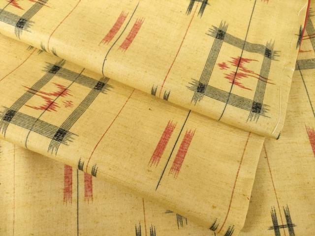 平和屋着物●上質な紬　琉球絣文様　正絹　逸品　AABK0364ck