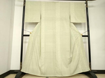 平和屋着物●本塩沢　180亀甲　花間道　三越扱い　正絹　逸品　AABK0366ck