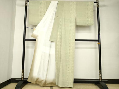 平和屋着物●本塩沢　180亀甲　花間道　三越扱い　正絹　逸品　AABK0366ck