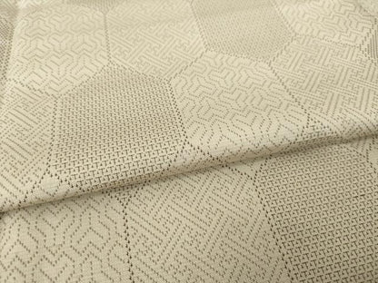 平和屋着物●お召　亀甲文　正絹　逸品　AABK0368ck