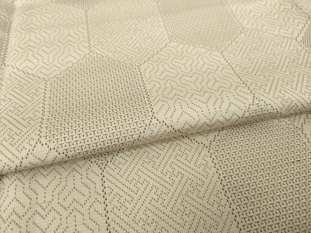 平和屋着物●お召　亀甲文　正絹　逸品　AABK0368ck
