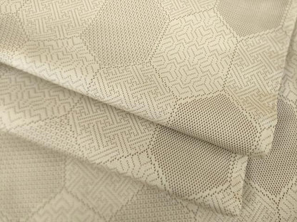 平和屋着物●お召　亀甲文　正絹　逸品　AABK0368ck